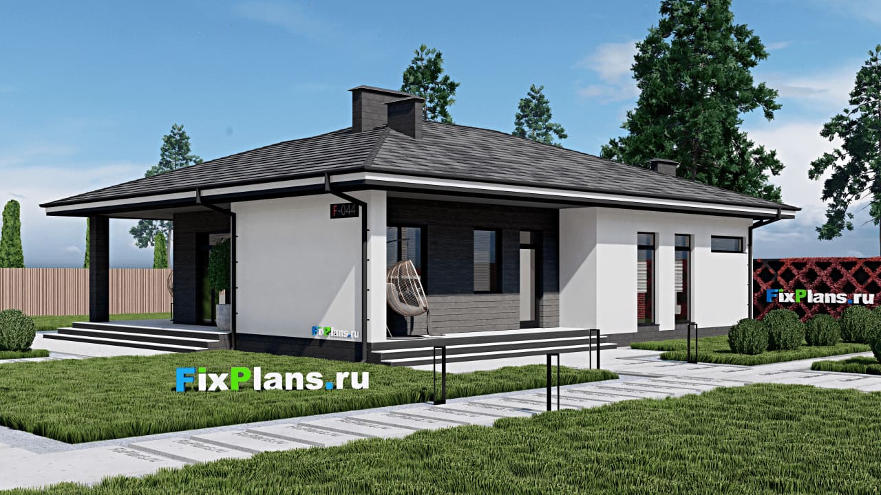 Дом F-0044 из каталога FixPlans, 151 м², скатная кровля