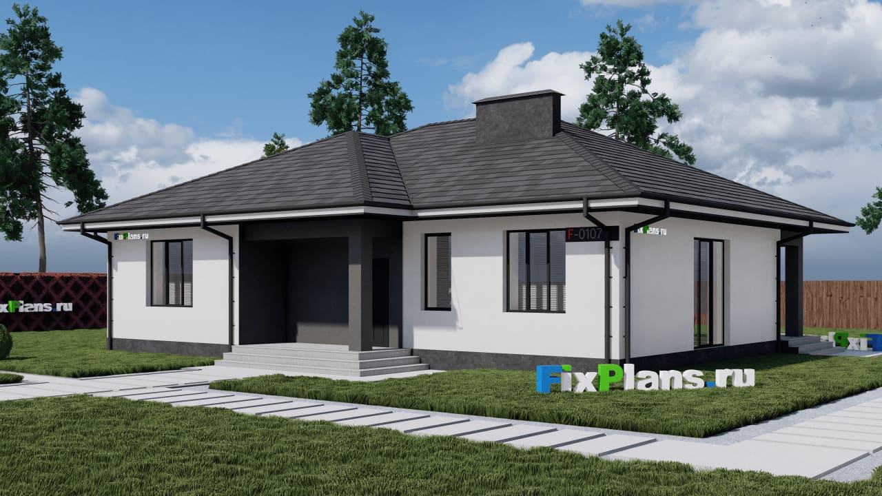 Дом F-0107 из каталога FixPlans, 149 м², скатная кровля