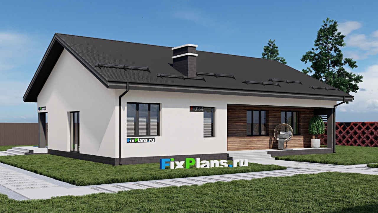 Дом F-0134 из каталога FixPlans, 200 м², скатная кровля