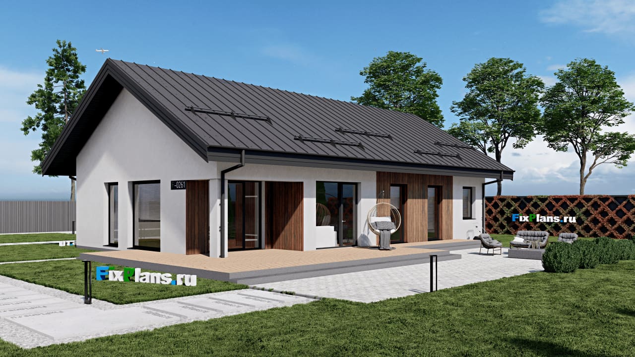 Дом F-0161 из каталога FixPlans, 165 м², скатная кровля