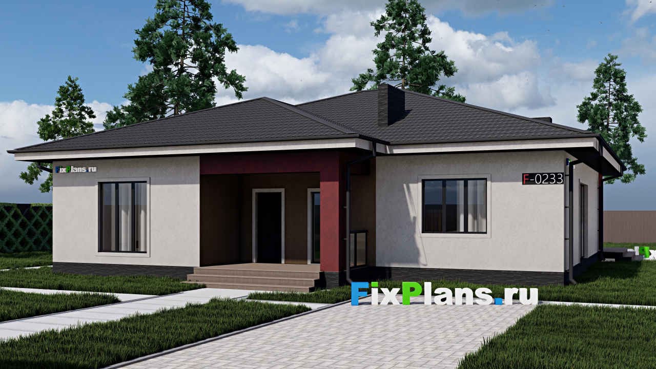Дом F-0233 из каталога FixPlans, 179 м², скатная кровля