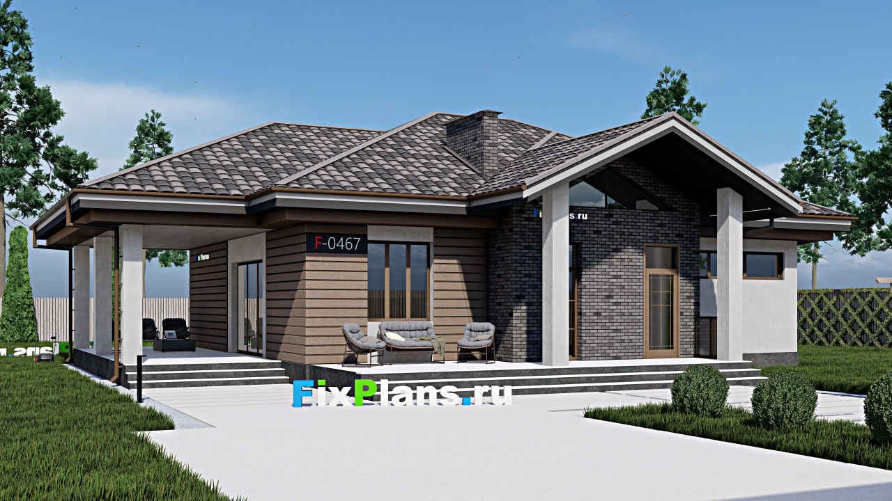 Дом F-0467 из каталога FixPlans, 190 м², скатная кровля