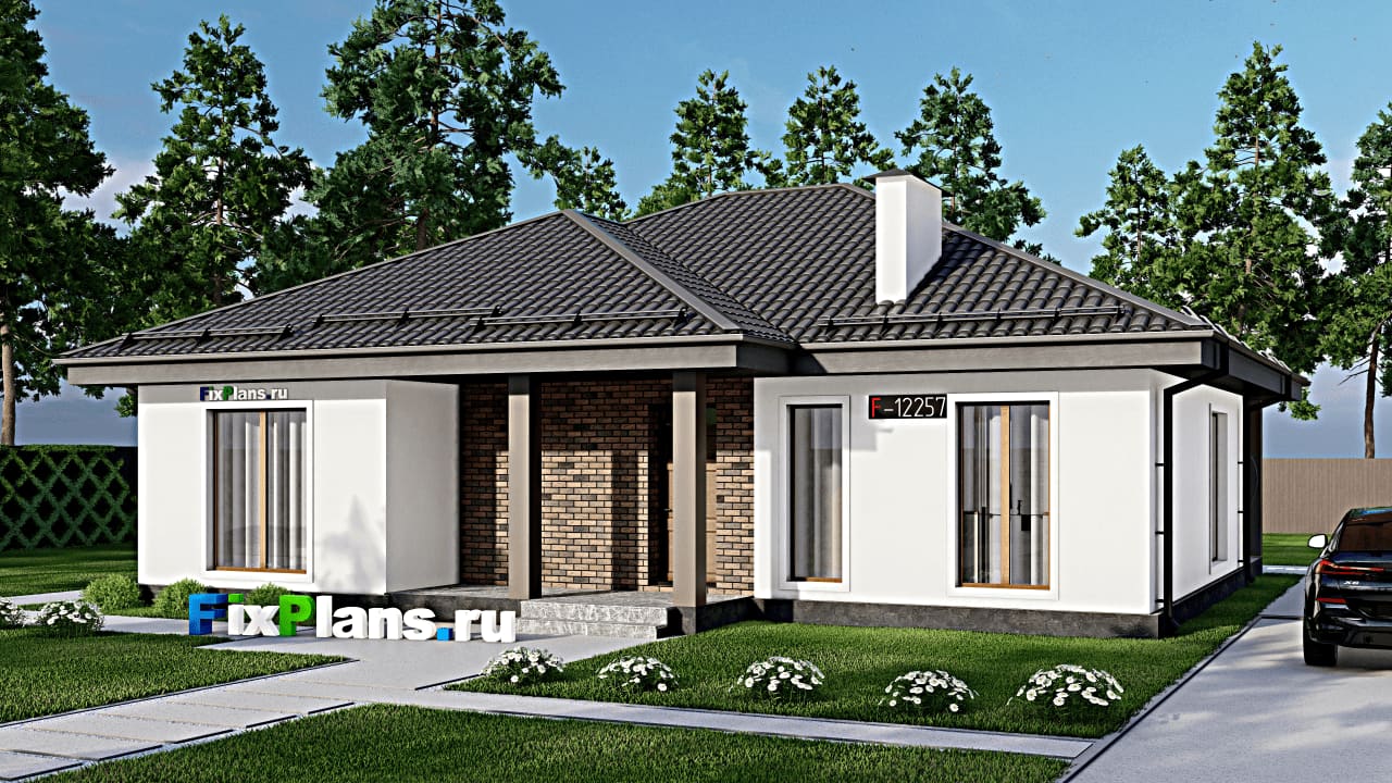 Дом F-12257 из каталога FixPlans, 146 м², скатная кровля