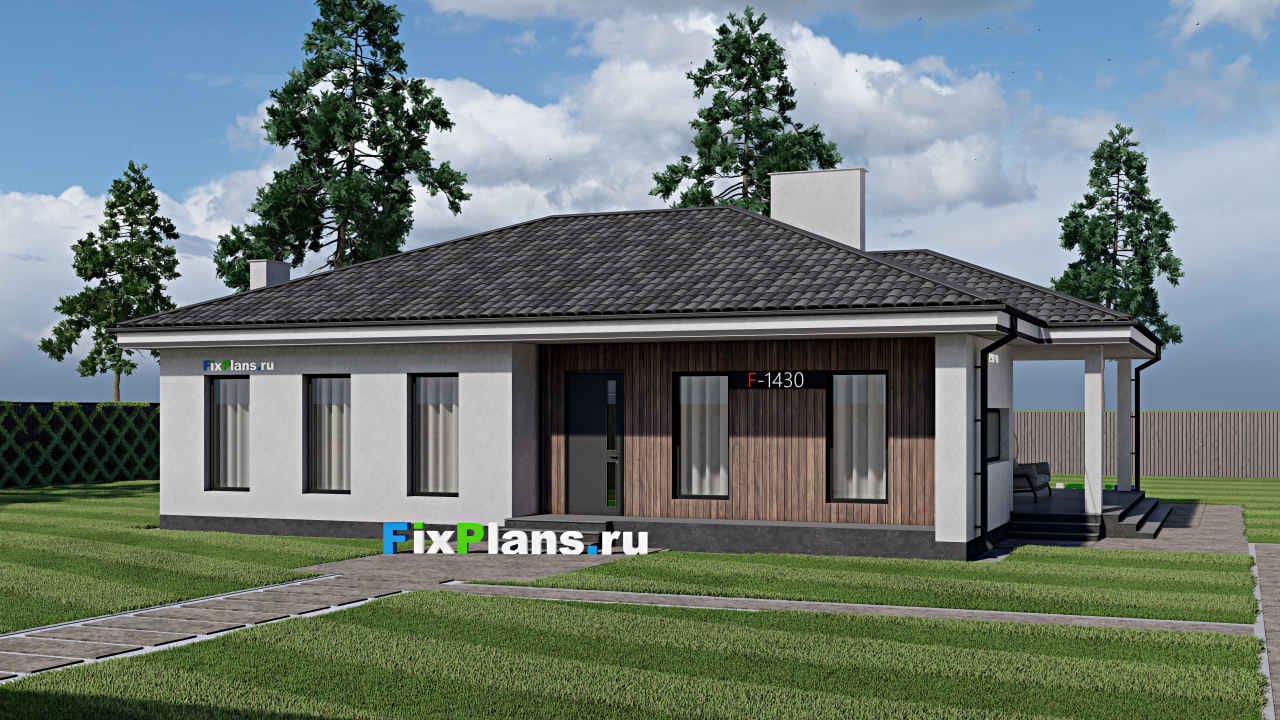 Дом F-1430 из каталога FixPlans, 149 м², скатная кровля