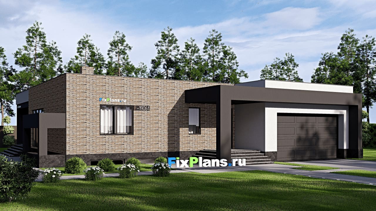 Дом F-19061 из каталога FixPlans, 361 м², плоская кровля