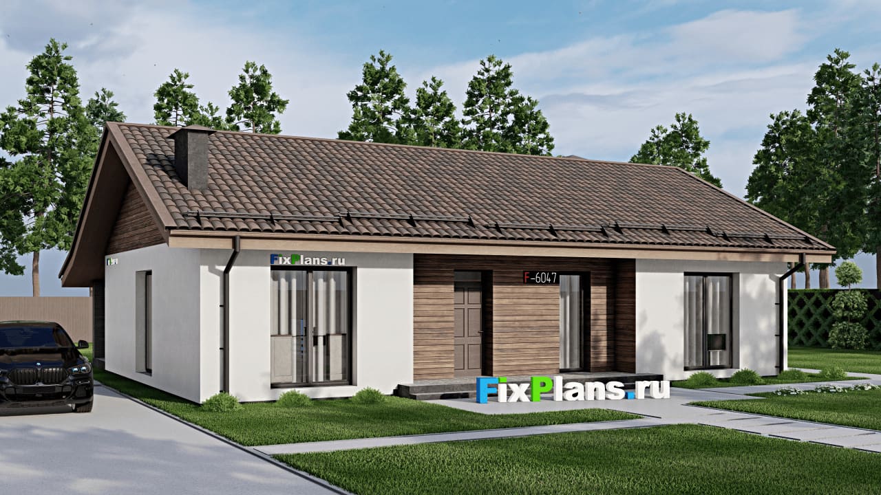 Дом F-6047 из каталога FixPlans, 160 м², скатная кровля