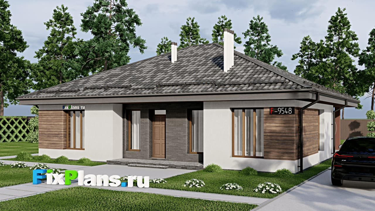 Дом F-9548 из каталога FixPlans, 147 м², скатная кровля